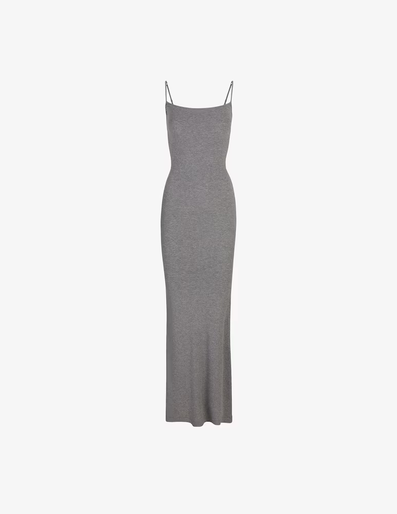 

Длинное платье-комбинация SKIMS, цвет Heather Grey