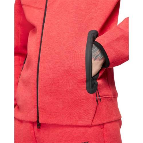 NIKE Толстовка с капюшоном на молнии, спортивный комплект, флис, светлый, университетский, красный, меланжевый — фото 4