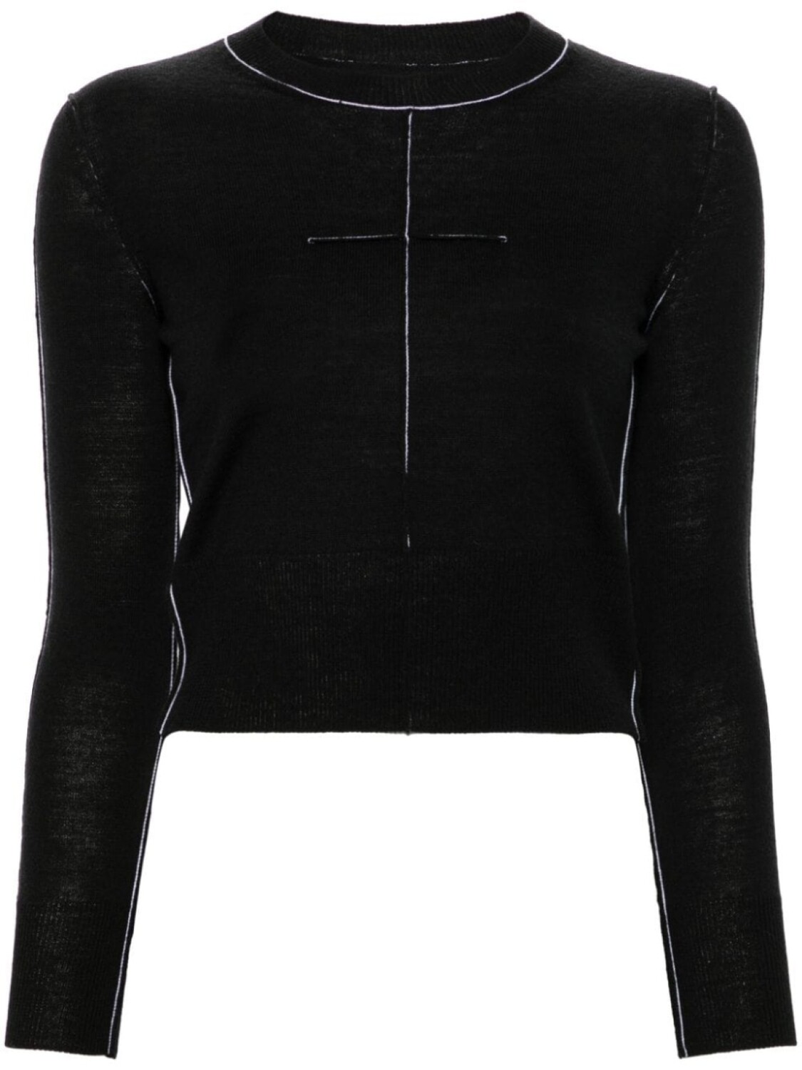 

MM6 Maison Margiela джемпер с контрастной строчкой, черный