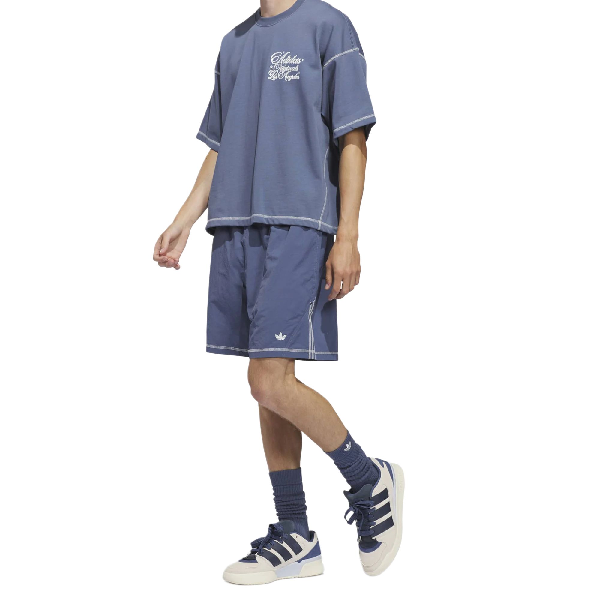 Лос-Анджелес FW25 лонг-бич повседневные шорты unisex Adidas Originals, синий — фото 4