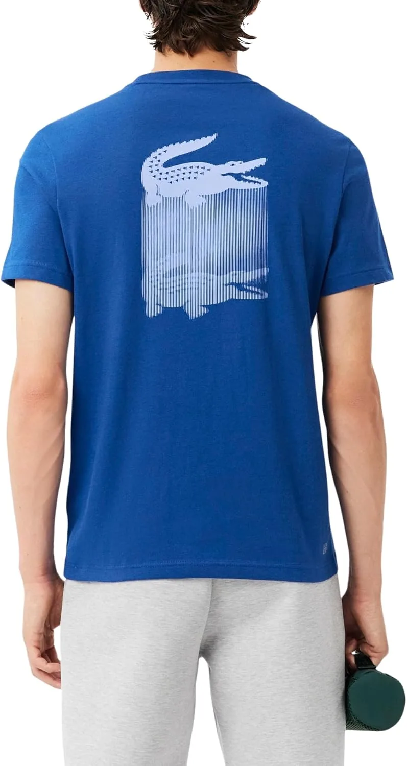 Футболка мужская Lacoste Sport Printed Ultra-Dry, с принтом, французский синий — фото 2