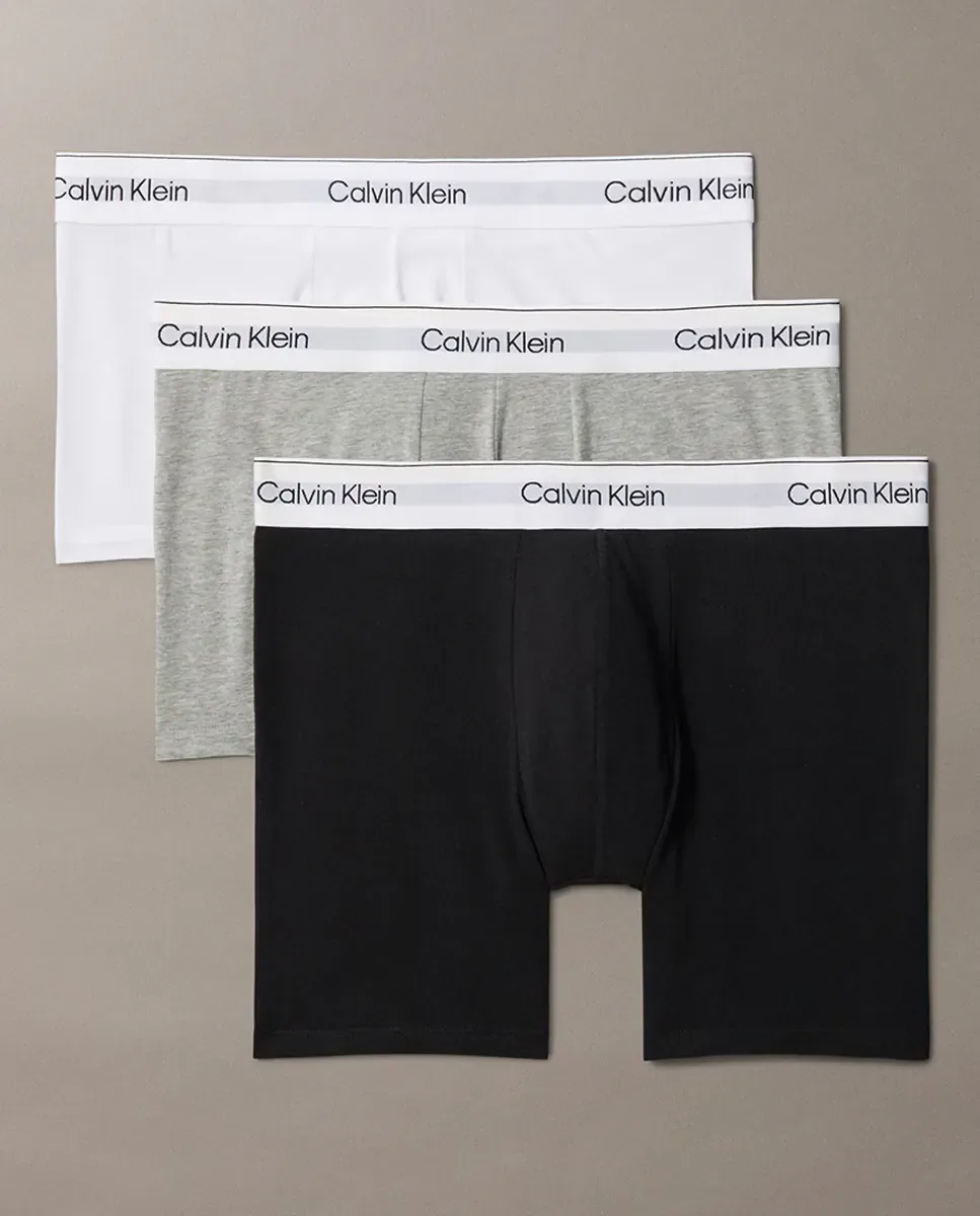 Набор из 3 длинных боксеров - Icon Cotton Stretch Calvin Klein, мультиколор