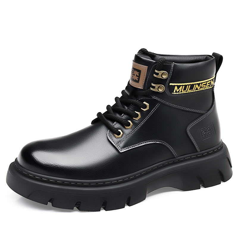 

Mulinsen Мужские ботинки Martin черно-коричневые с черной подкладкой, цвет Black Padded