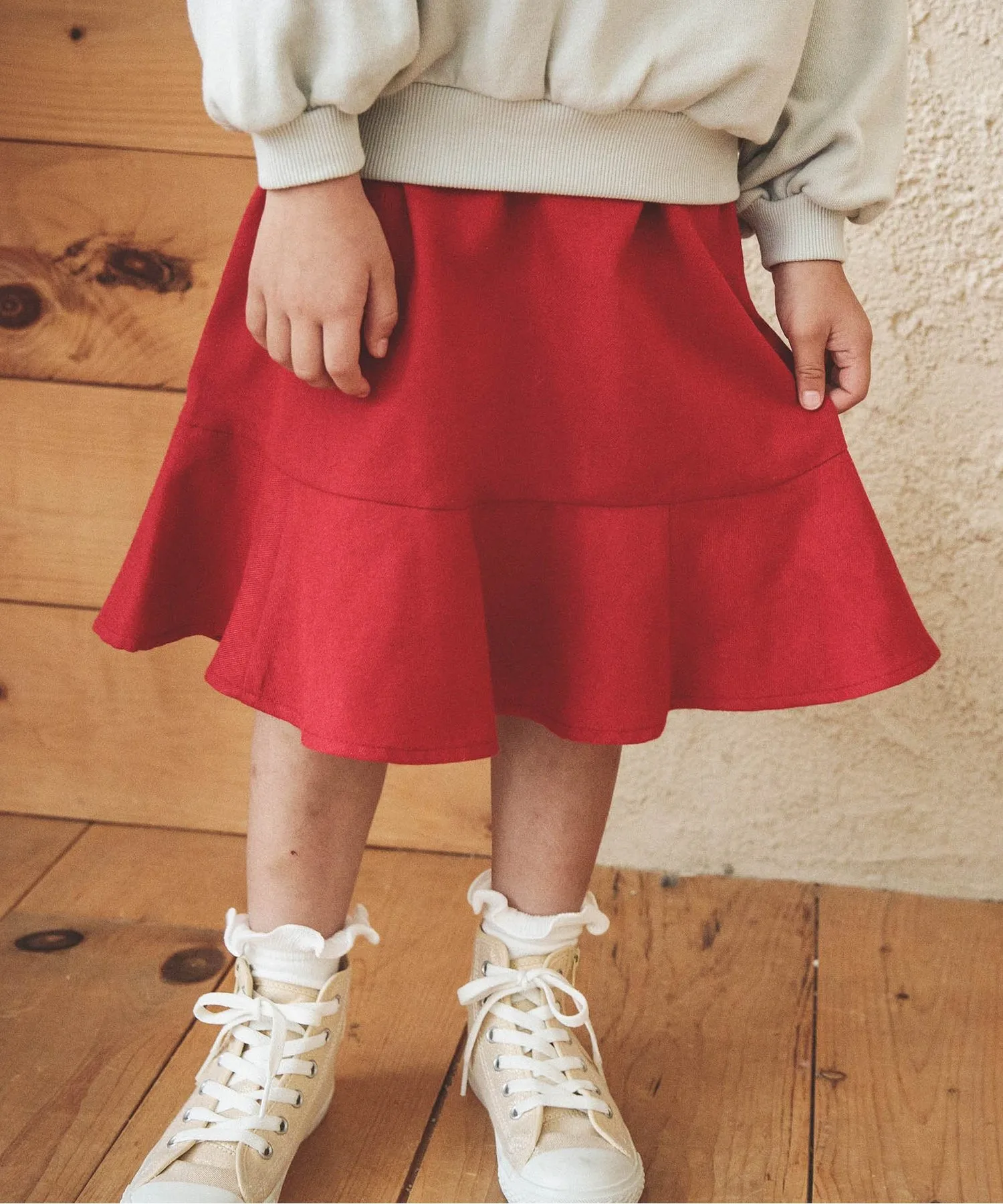 Детская юбка ярусная с резинкой Tearado Skirt BREEZE красная