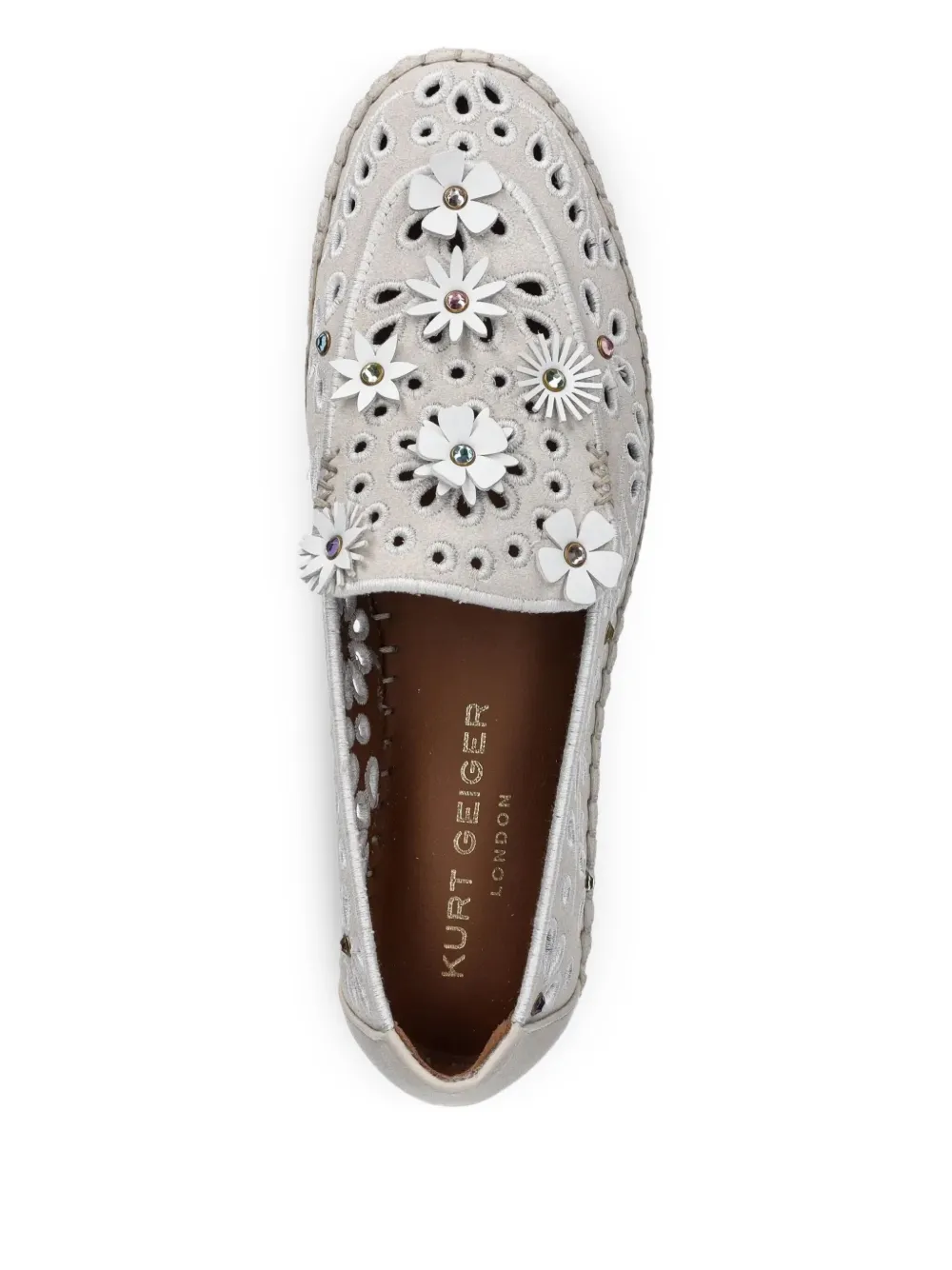Эспадрильи с цветочной вышивкой Kurt Geiger London, серый — фото 4