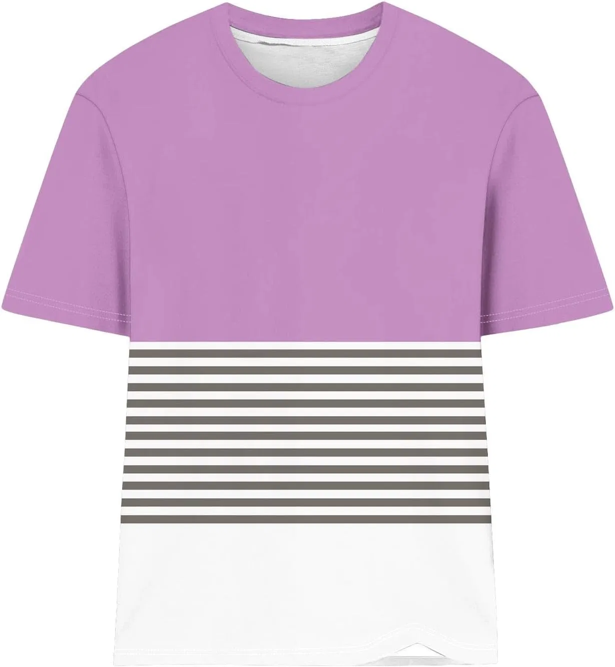 Футболка женская с цветовым блоком, Cotton Stretch, Purple-01 — фото 3