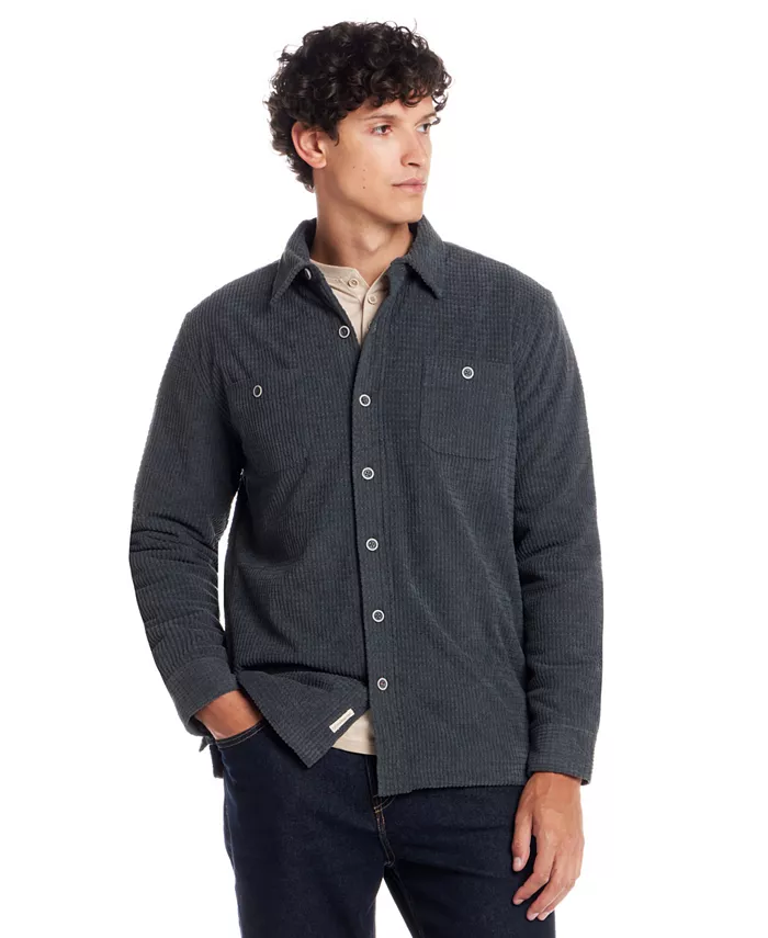 

Мужская куртка-рубашка с воротником и клетчатым принтом Weatherproof Vintage, синий