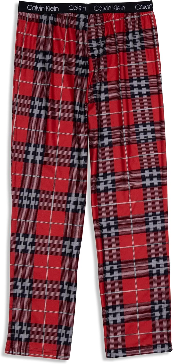 Пижамный комплект Calvin Klein для мальчиков из супермягкой ткани с микроначесом, Scotch Plaid Red — фото 2