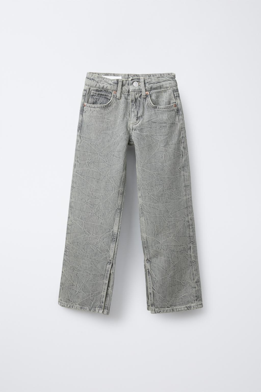 

Прямые джинсы с эффектом галстука ZARA, цвет Green marl