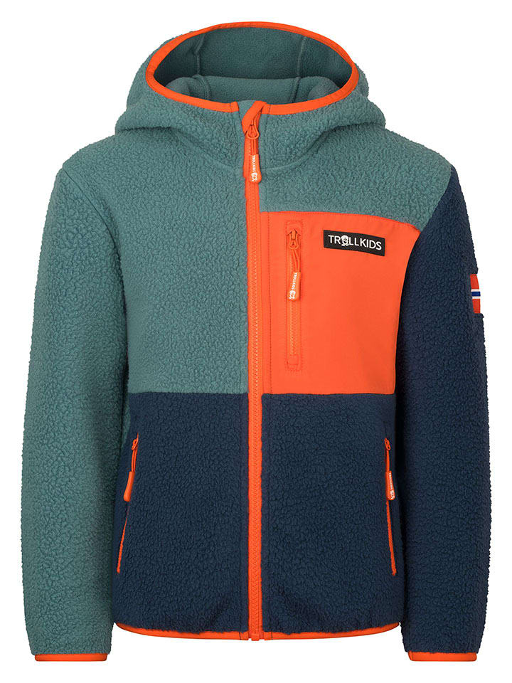 

Флисовая куртка "Аурландсфьорд" бирюзового цвета. Trollkids