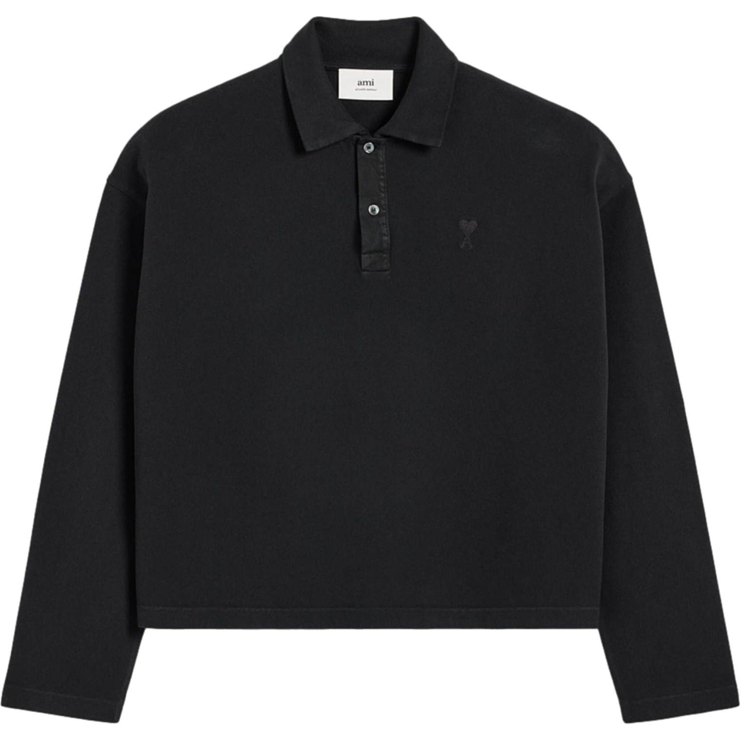

Ami Paris Ami De Coeur поло с длинным рукавом AMIPARIS, черный