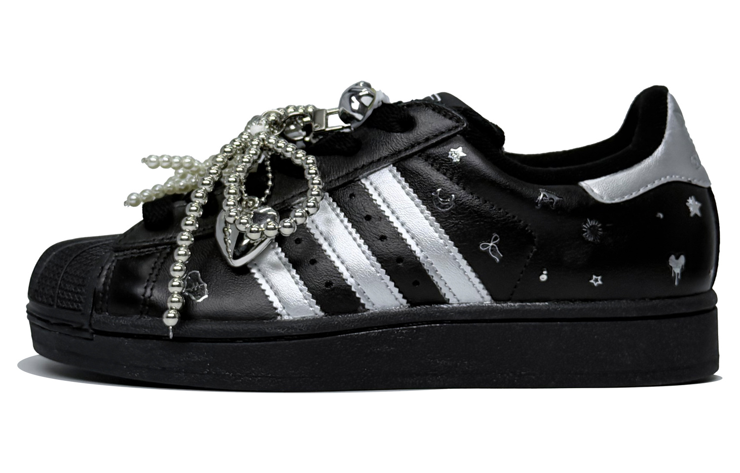

Adidas Originals Superstar 2 Abrasion Resistant низкие кроссовки для скейтбординга Unisex Black Silver