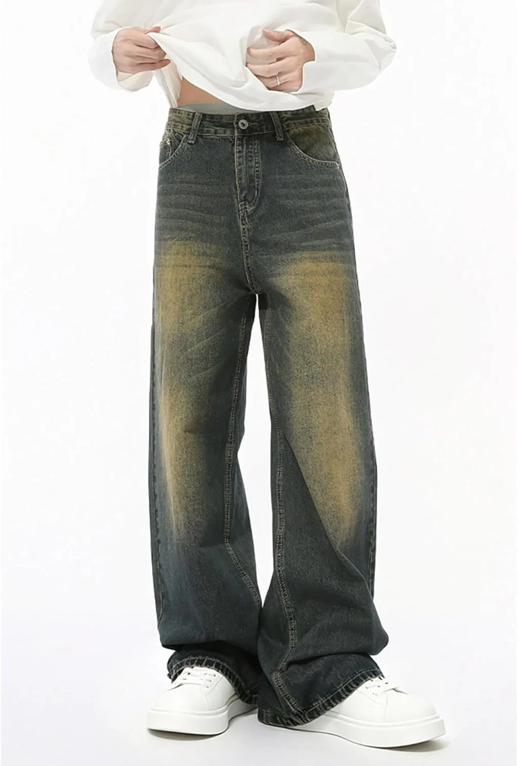 Джинсы свободные, Vintage Blue, Men's Baggy Jeans Y2k — фото 2