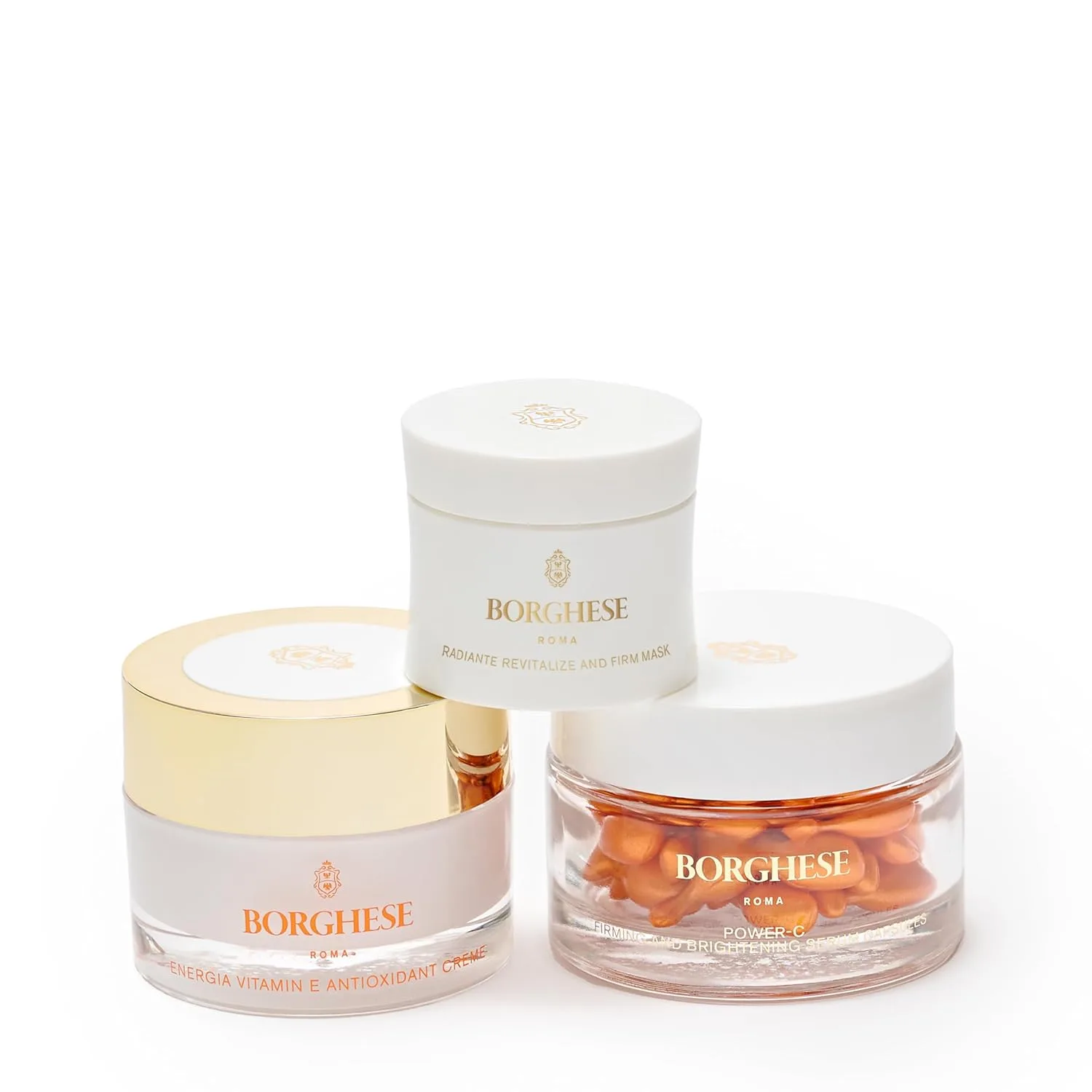 Borghese 3-предметный набор для сияния кожи - включает подтягивающую маску, капсулы с витамином C и крем для лица с витамином E — фото 2