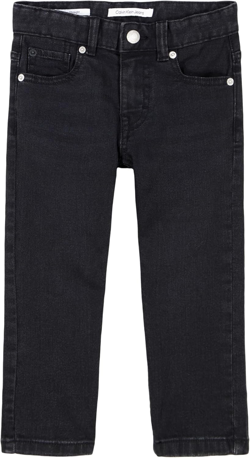 

Джинсы Calvin Klein для мальчиков Slim Fit, прямые, эластичные, с пятью карманами, застежкой на молнию и пуговицы, Black