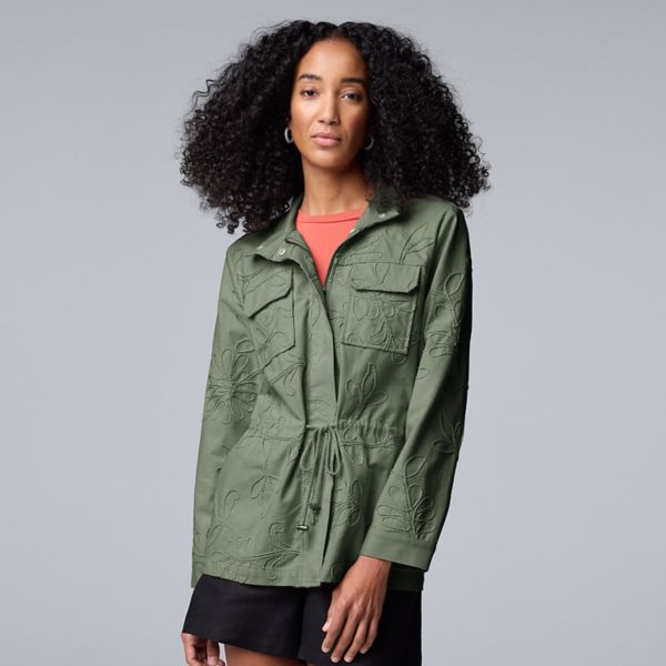 

Женская вышитая куртка Simply Vera Vera Wang, цвет army bottle