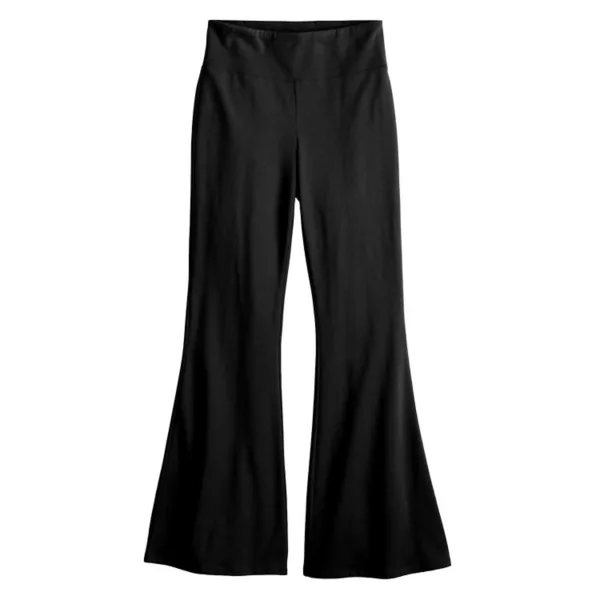 

Расклешенные леггинсы с высокой талией для девочек 7-16 лет, стандартные и большие размеры So, черный