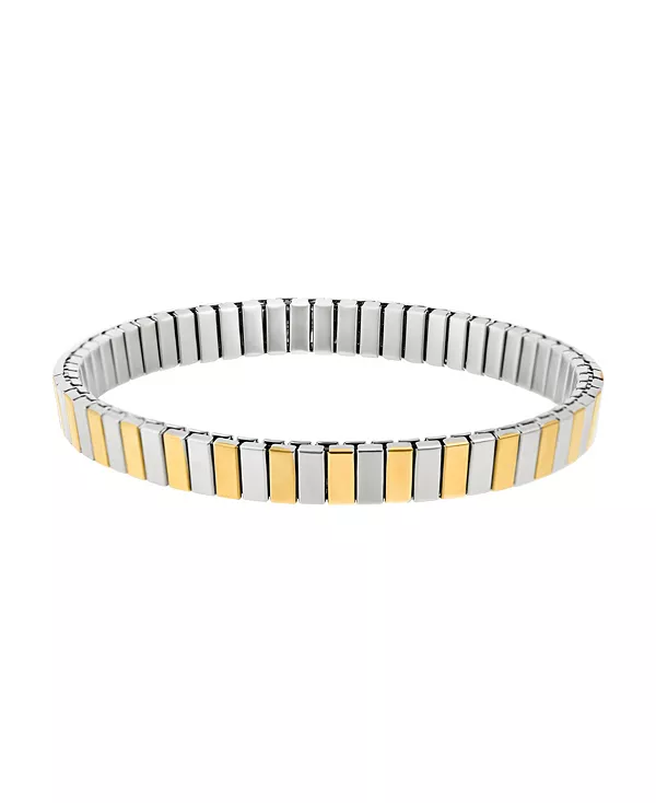 

Двухцветный эластичный браслет из полосок, устойчивый к потускнению Adornia, two-tone