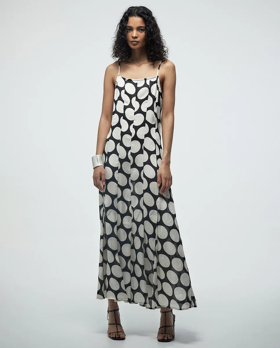 

Платье на тонких бретелях с складками Sfera, черный