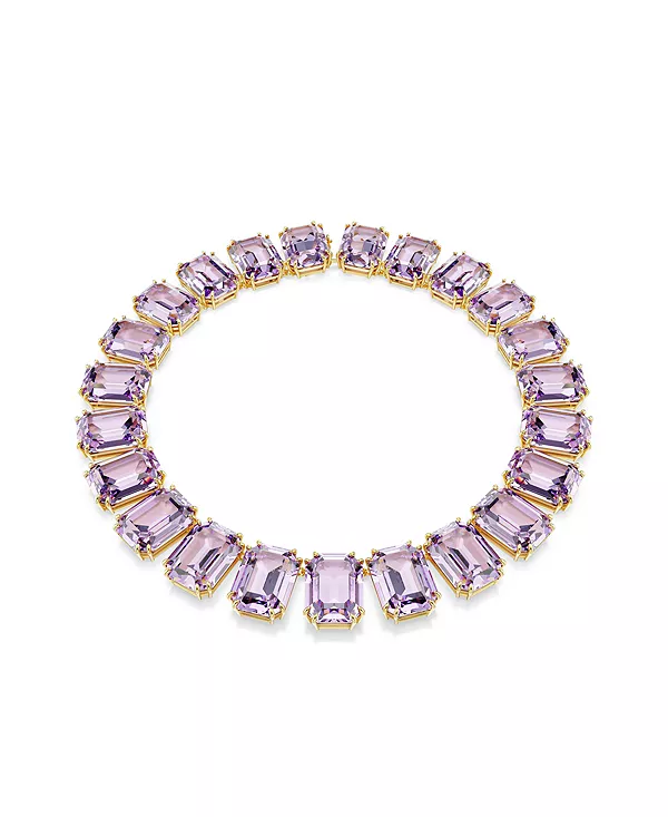 

Теннисное ожерелье Millenia с восьмиугольной огранкой, покрытое фиолетовым золотом Swarovski, purple