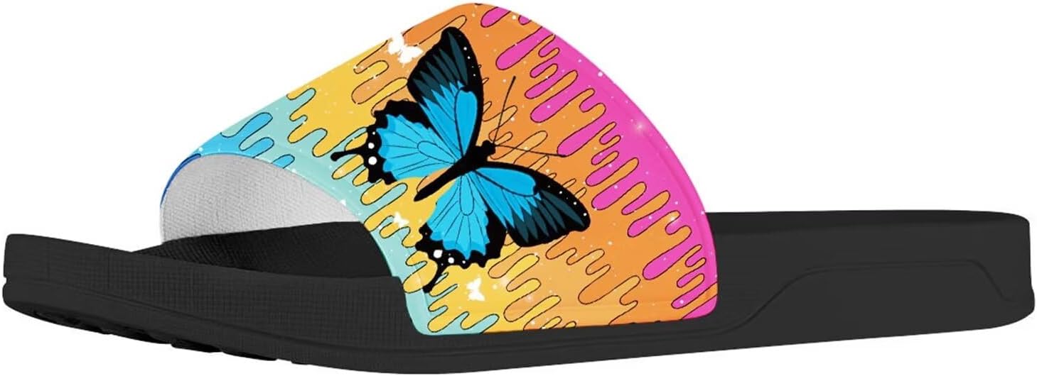 

Женские шлепанцы Forchrinse Hummingbird Rose, мужские душевые тапочки, нескользящие пляжные шлепанцы, летние сандалии для дома и улицы, Butterfly Rainbow Tie Dye