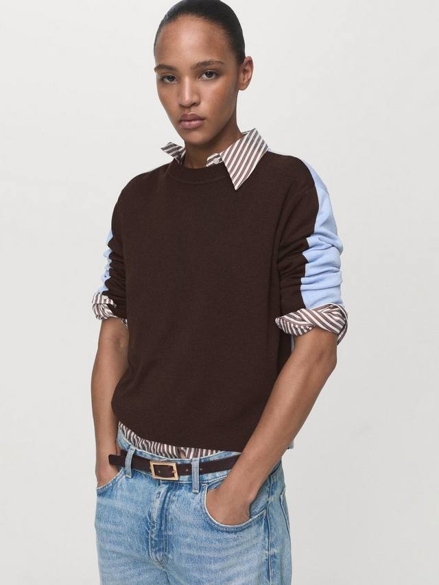 

Луккон джемпер с цветовым контрастом Mango, Brown/Multi