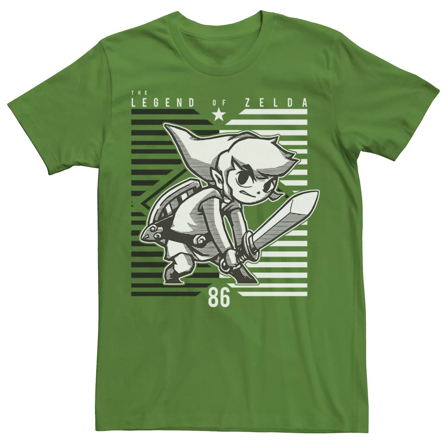 

Мужская футболка с полосатым фоном Nintendo The Legend Of Zelda '86 Licensed Character