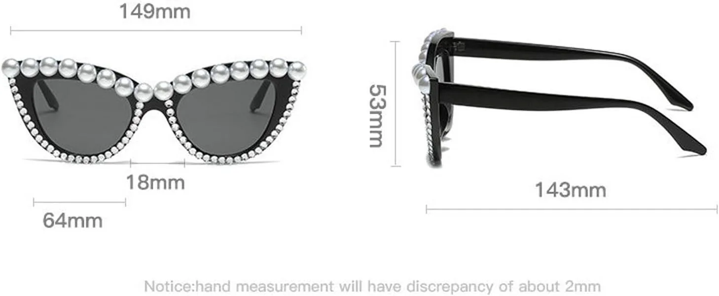 

Женские солнцезащитные очки COTIA Pearl Diamond Cat Eye с перламутровыми и бриллиантовыми вставками и стразами, элегантные очки для путешествий и вечеринок, White