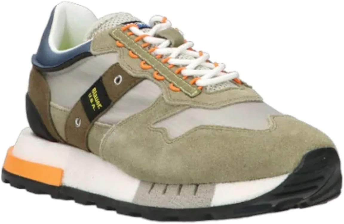 Blauer HT Кроссовки Blauer Scarpe Heron 02 из замши/нейлона цвета милитари/серого цвета US24BU10 S4HERON02/RIS — фото 2