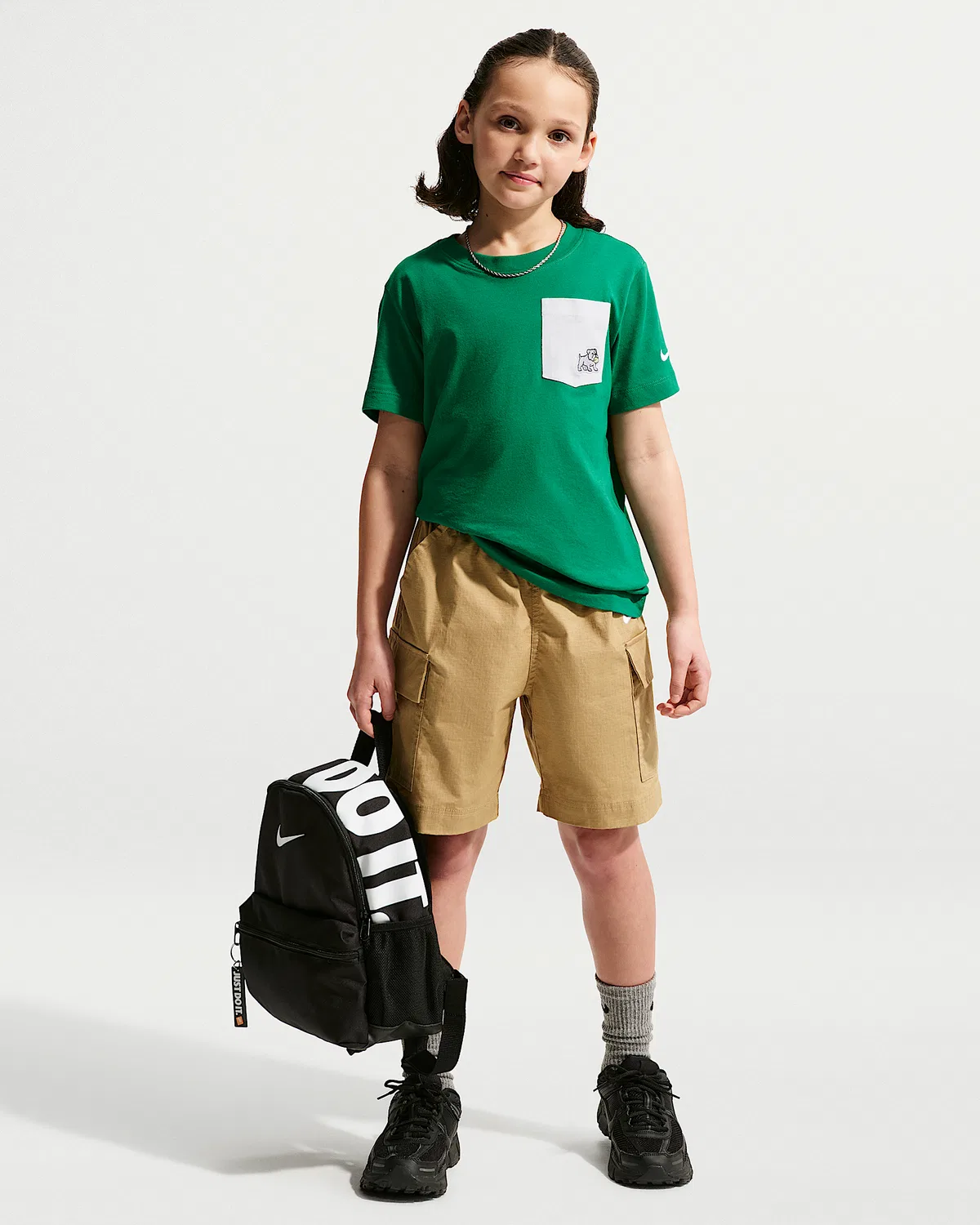Детская футболка Nike Sportswear Pocket, Malachite/White — фото 4