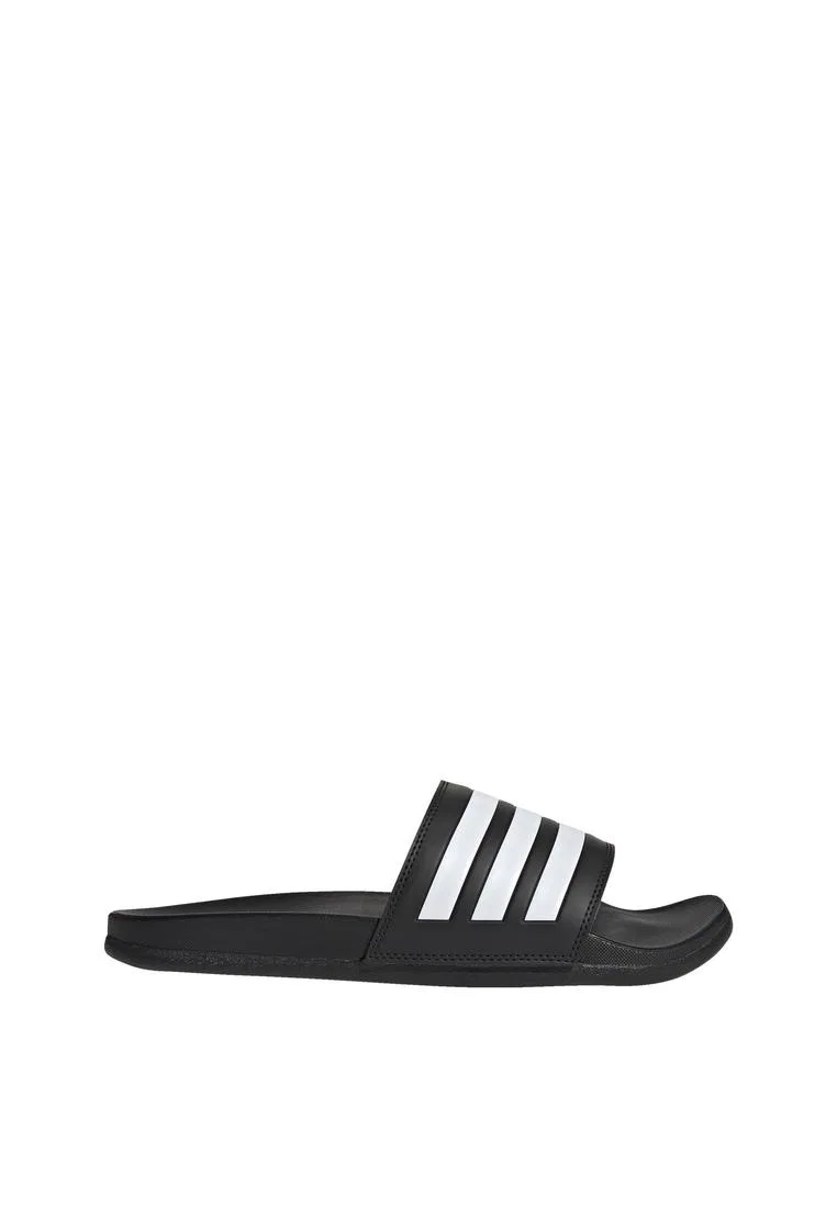 Шлепанцы, Comfort Slides, Adidas, белый/черный
