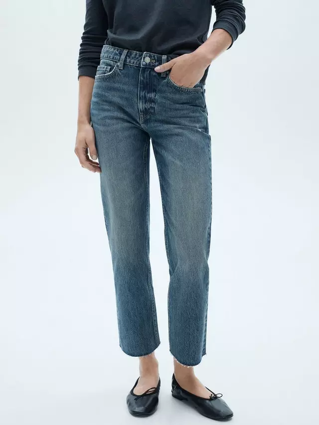 

Джинсы Mango Blanca Straight Crop, цвет mid/blue