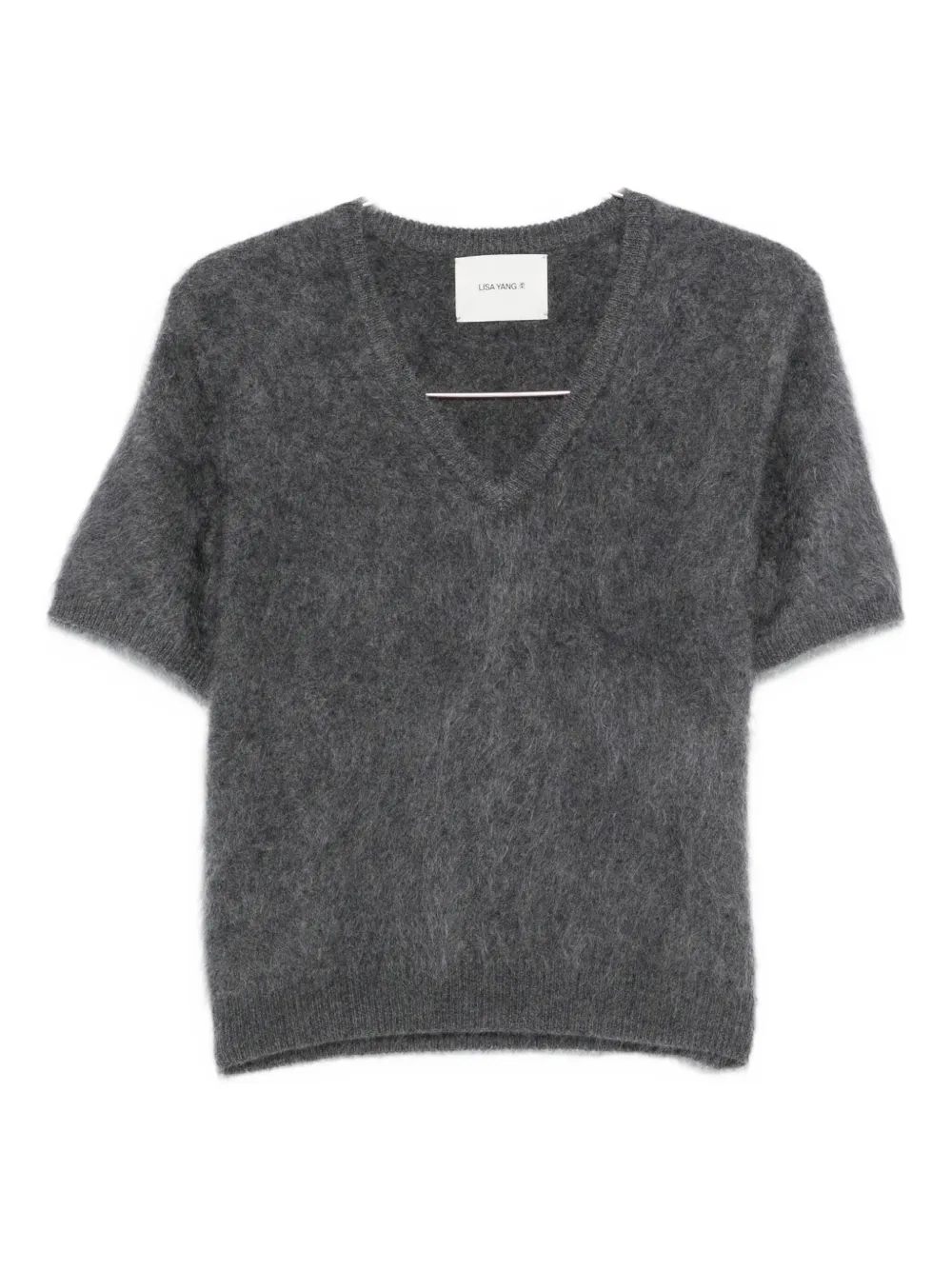 

Джемпер с короткими рукавами и V-образным вырезом Lisa Yang, серый