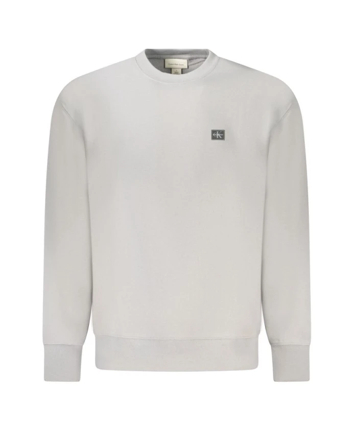 

Мужской пуловер из серого хлопка с начесом. Calvin Klein, серый