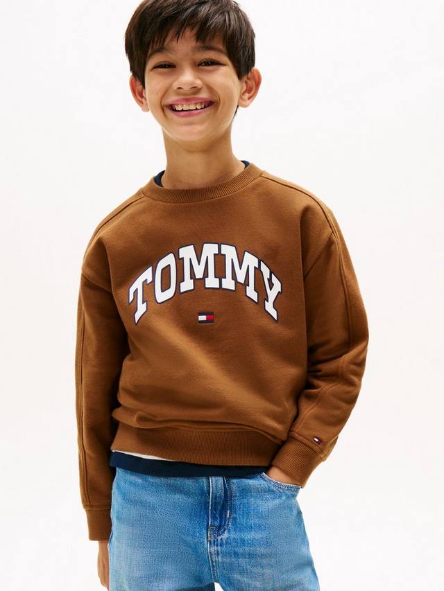 

Детский свитшот Varsity из хлопкового микса Tommy Hilfiger, Pecan Nut