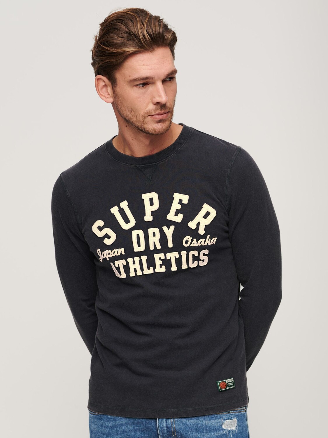 

Спортивный топ с длинными рукавами Superdry, темно-синий