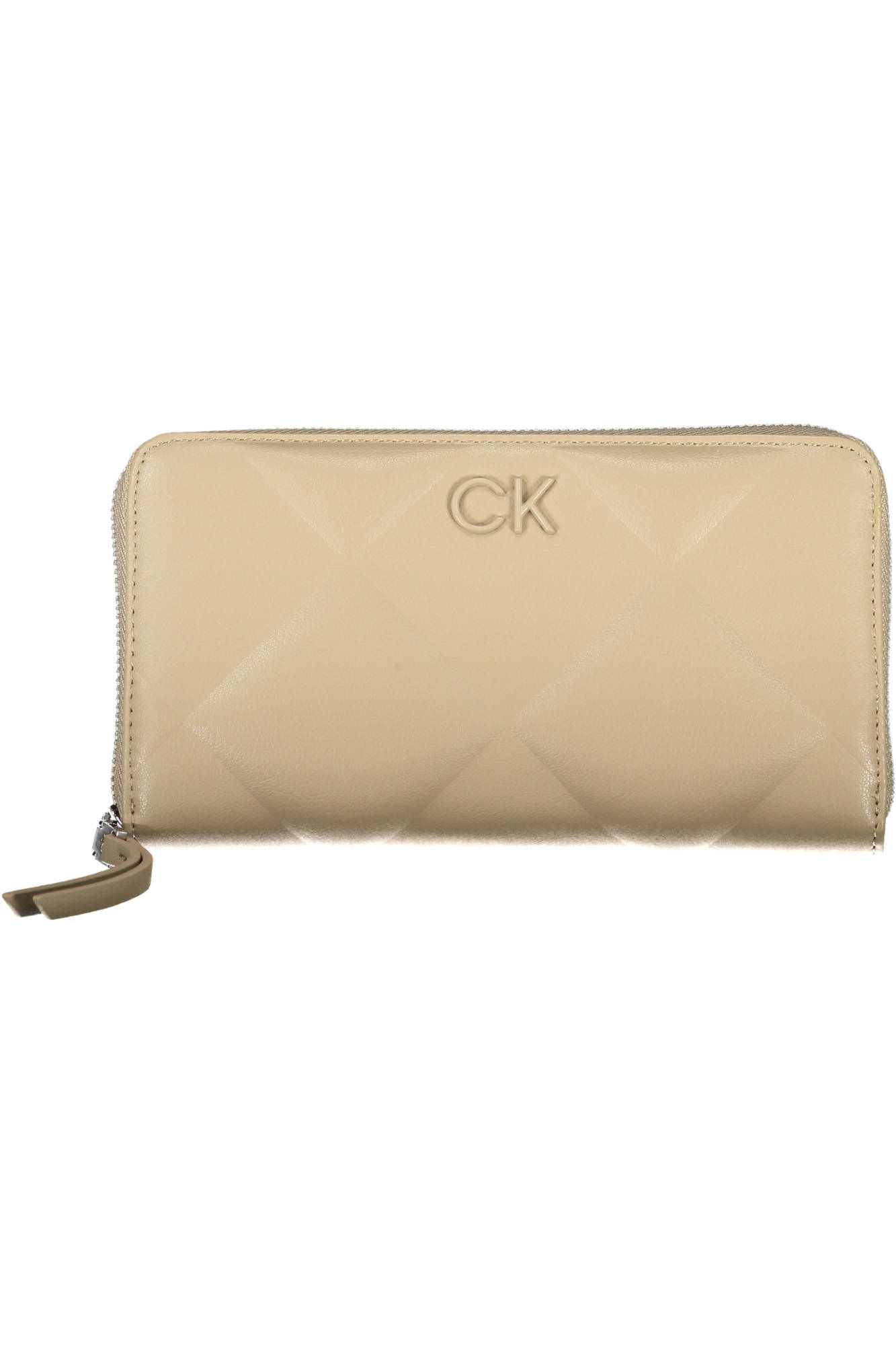 

Женский кошелек Calvin Klein фактурный на молнии с логотипом бренда, бежевый