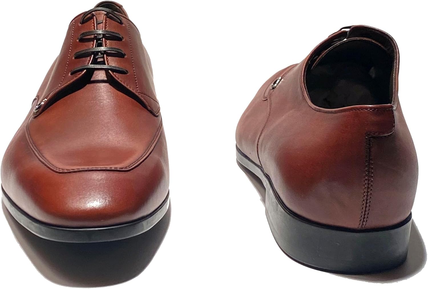 Мужские классические туфли оксфорды Ferragamo Tristano Leather Gancini Portagas (коричневые) на шнуровке (Salvatore) — фото 3