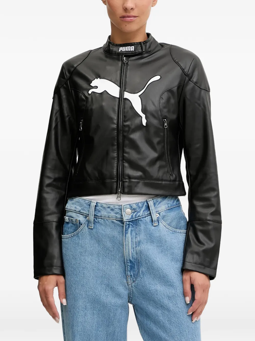 

Куртка с застежкой-молнией и принтом-логотипом Puma, черный