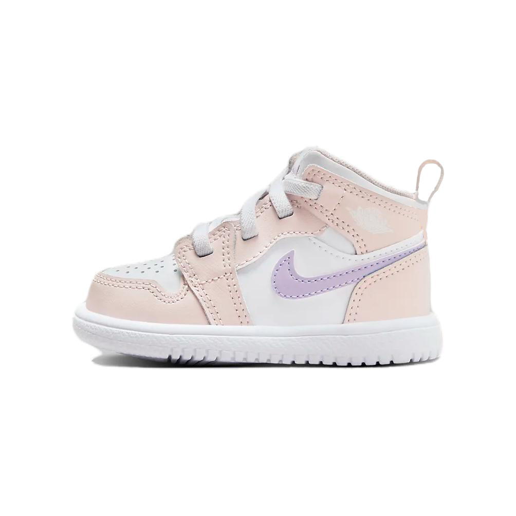 Кроссовки Air 1 Mid с амортизацией, износостойкие, высокие, для младенцев и малышей Jordan, белый/розовый — фото 4