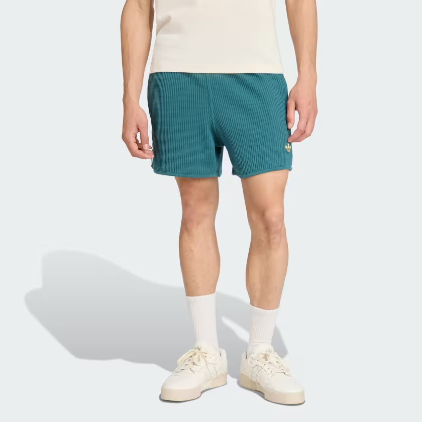 Шорты для спринта из вафельной вязки Adidas Originals, синий — фото 4