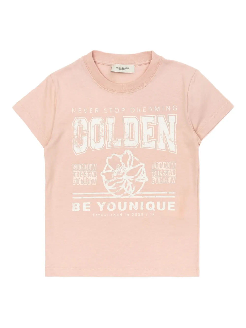 

Хлопковая футболка с логотипом Golden Goose Kids, розовый