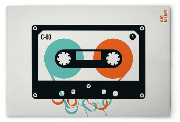 

Картина на холсте A.S. Création Mixtape цвет cremeschwarzorangeblau