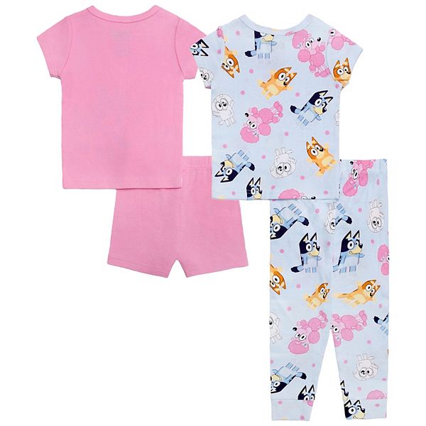 Пижамный комплект для девочек Toddler girls Bluey "Bluey Best Friends" с коротким рукавом, штанами и шортами Licensed Character — фото 2