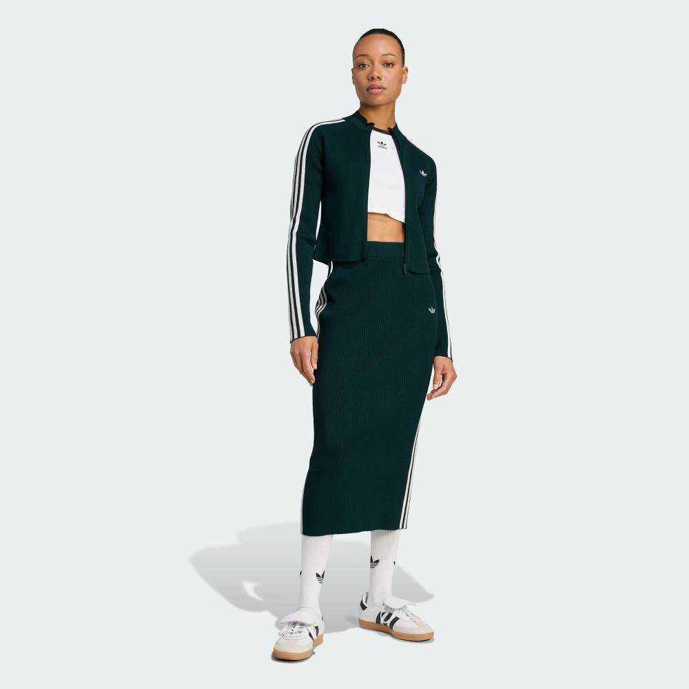 Спортивная футболка Adicolor Three Stripes Slim Knit Adidas, green — фото 3