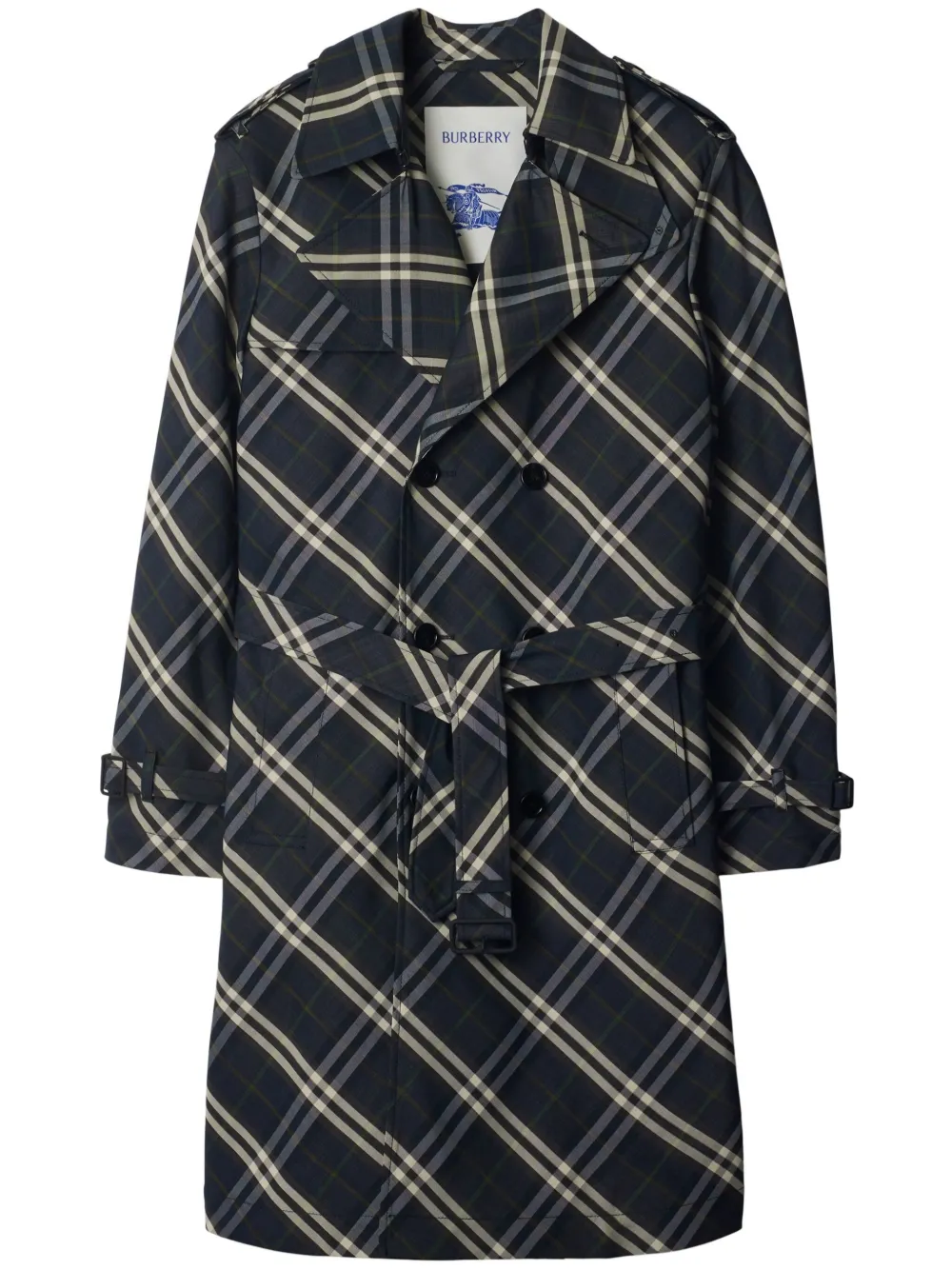 

Тренч в клетку BURBERRY, синий
