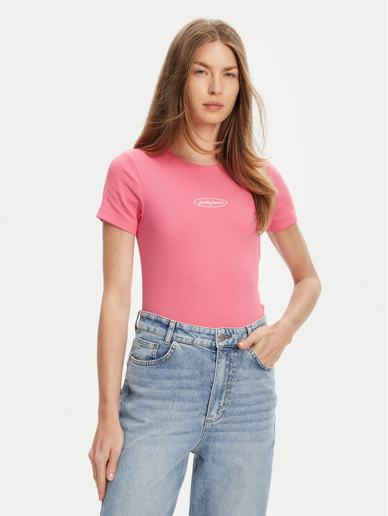 

Облегающая футболка W5YP37 KA0H1 Guess Jeans, розовый