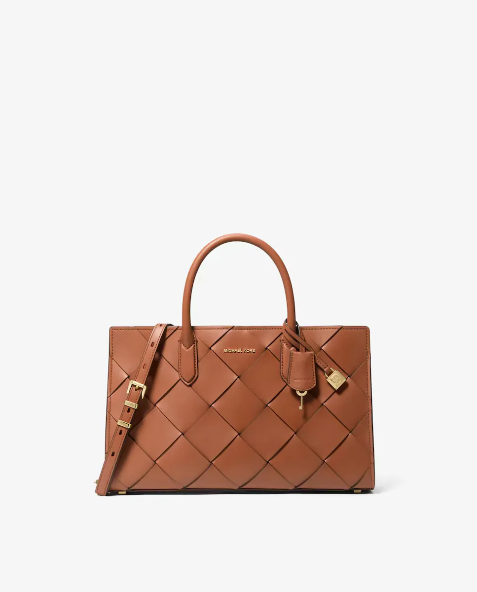 

Сумка-портфель из плетеной кожи Scarlett женская Michael Michael Kors, коричневый