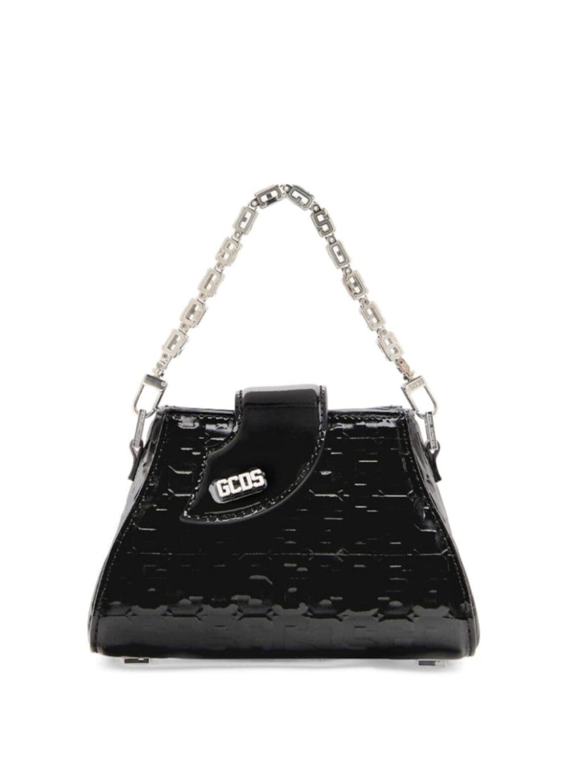 

Мини-сумка GCDS Comma Patent Monogram, черный