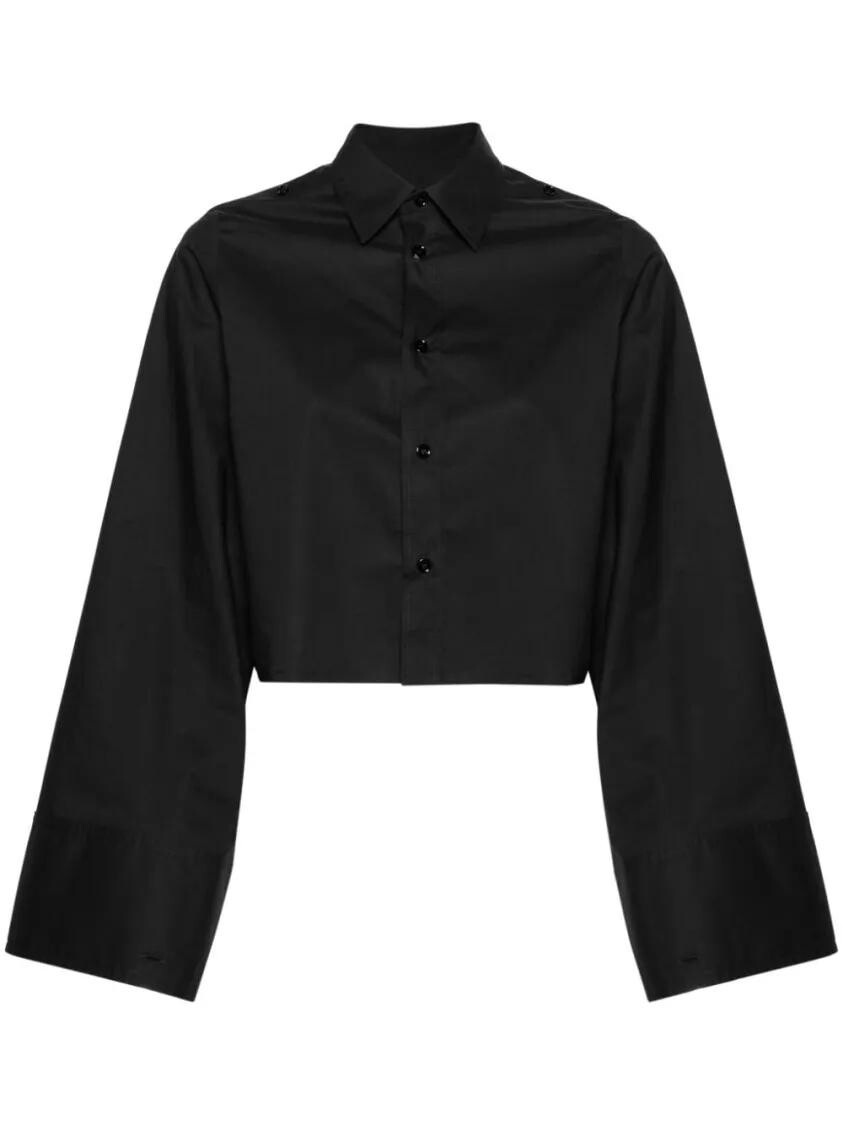 

Укороченная хлопковая рубашка Mm6 Maison Margiela, черный